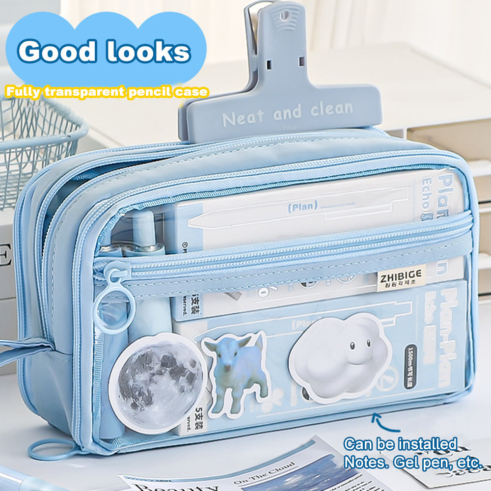 

[DOTDING] Tas Pensil Transparan Kapasitas Besar - Kotak Penyimpanan Alat Tulis & Kosmetik dengan Desain Minimalis H503