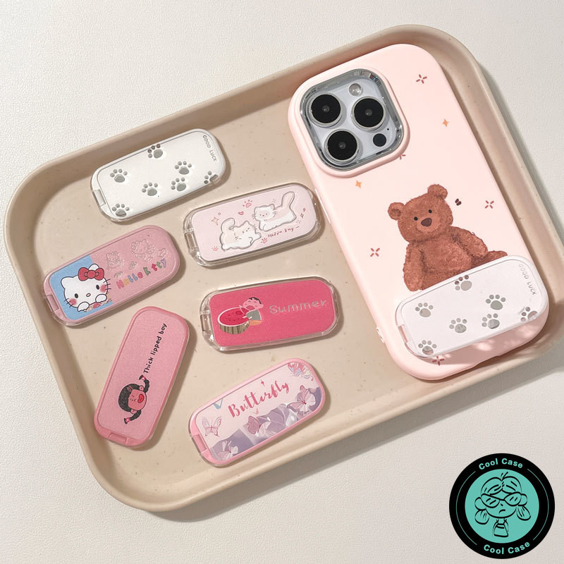 Pemegang Telepon Kartun Lucu Hewan Lucu Anak Kucing Anak Anjing Pemegang Manis Busur Crayon Shin-cha