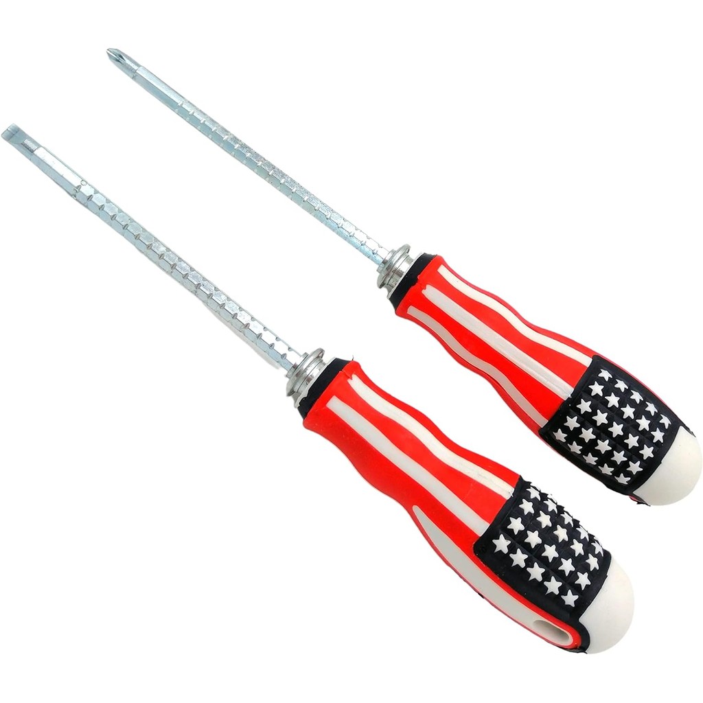 

(PROMO 2 PCS) Obeng Amerika Bolak Balik Magnet / Obeng USA America / Obeng American 2 In 1 Gagang Karet