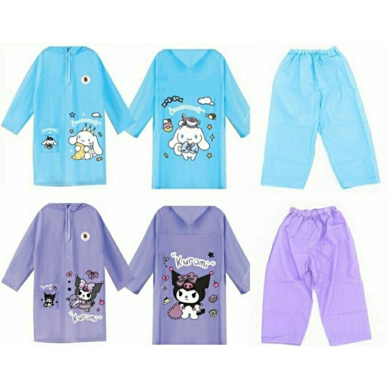Jas Hujan DIY Kuromi Cinamoroll size 5-6 tahun