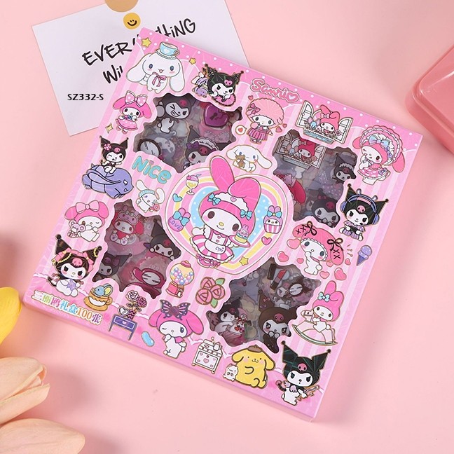 

Mainan sticker tempel kuromi melody DIY kreatifitas anak perempuan KKV 3 4 5 7 tahun isi 100 lembar