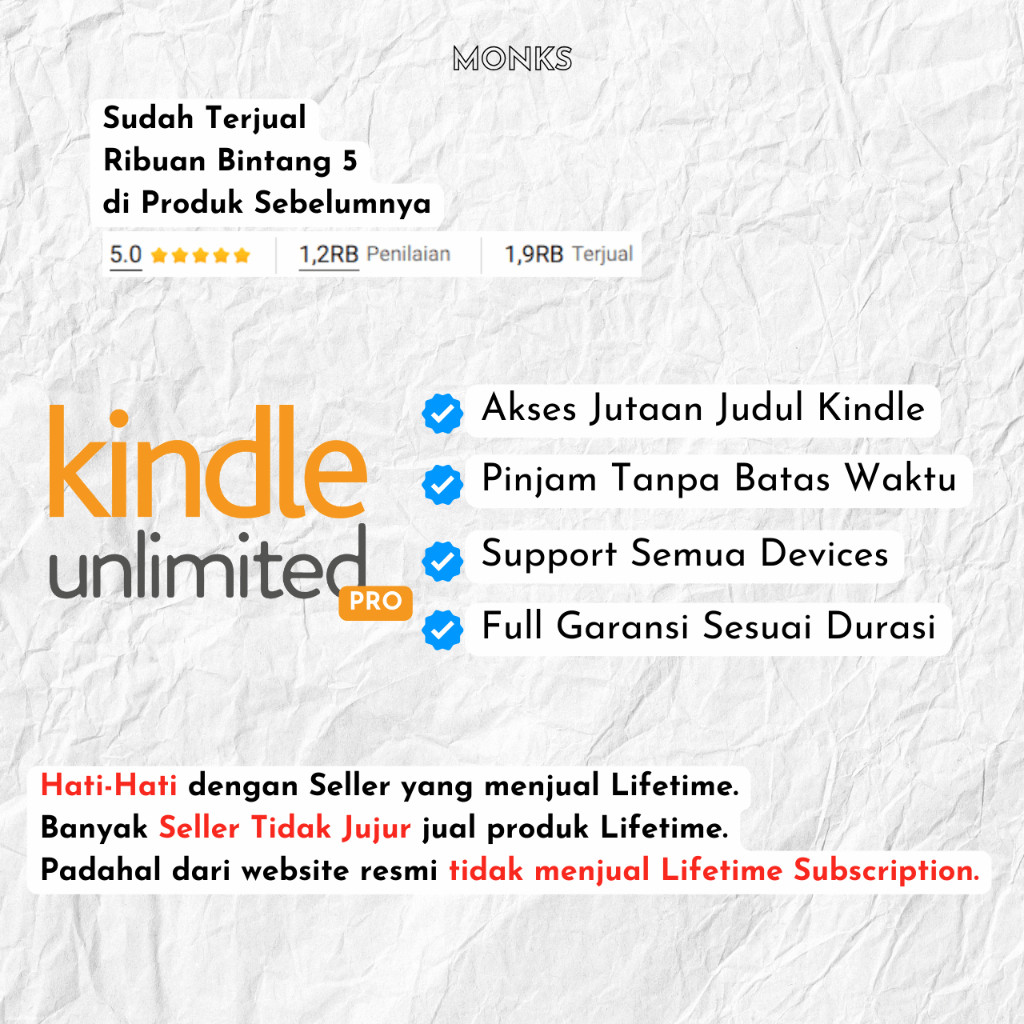 KINDLE UNLIMITED TERMURAH | PROSES CEPAT | FULL GARANSI