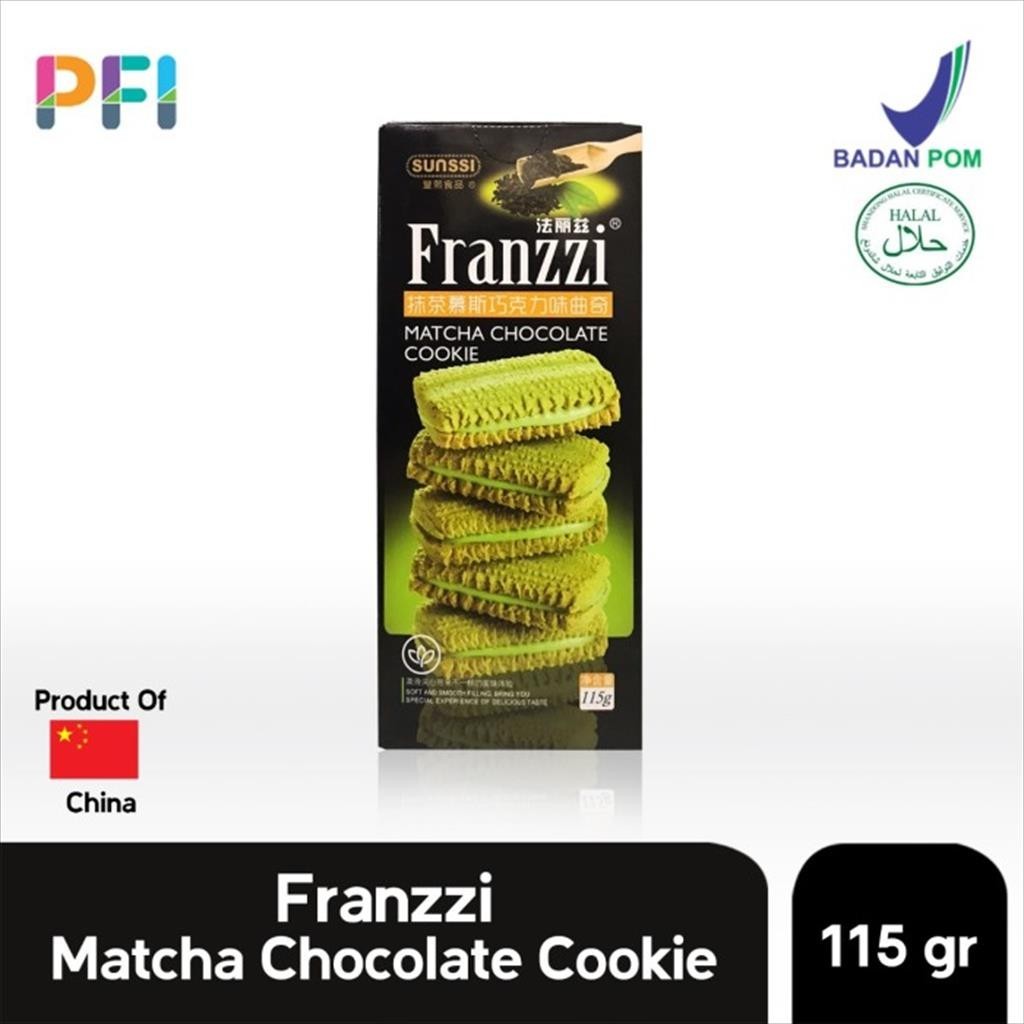 

pekanbaru /Franzzi Matcha Chocolate Cookie 115gr Box - Biskuit Coklat Matcha