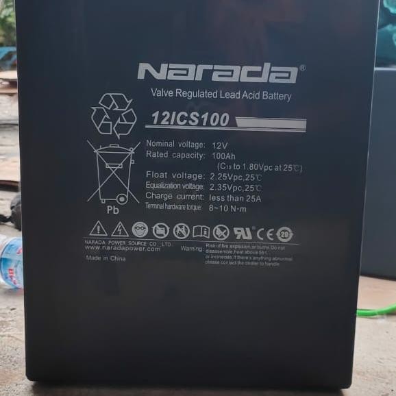 battery vrla Narada 12ICS100 12v 100ah 2nd solar panel ups PLTS audio