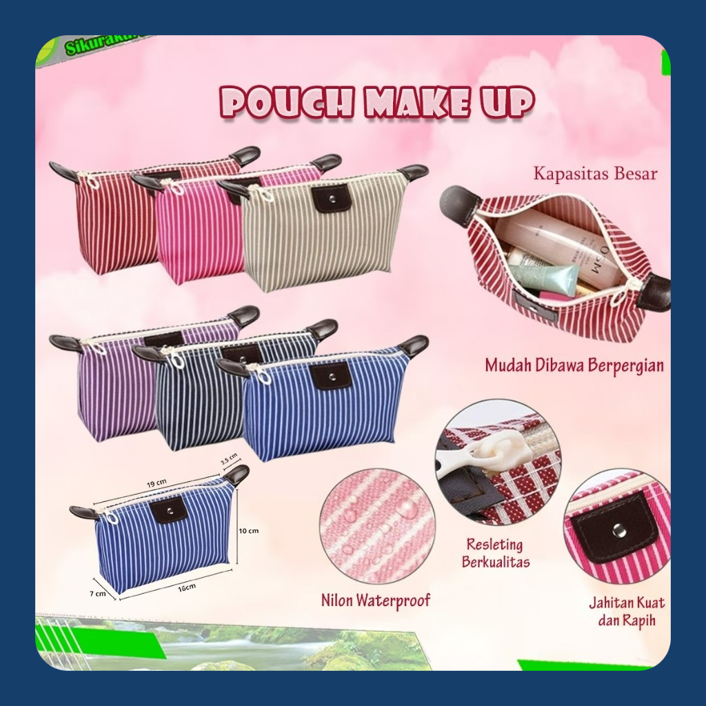 (RUMY'S) Tas Pouch Make Up Organizer Aksesoris Traveling poch travel kosmetik dompet bedak warna mot