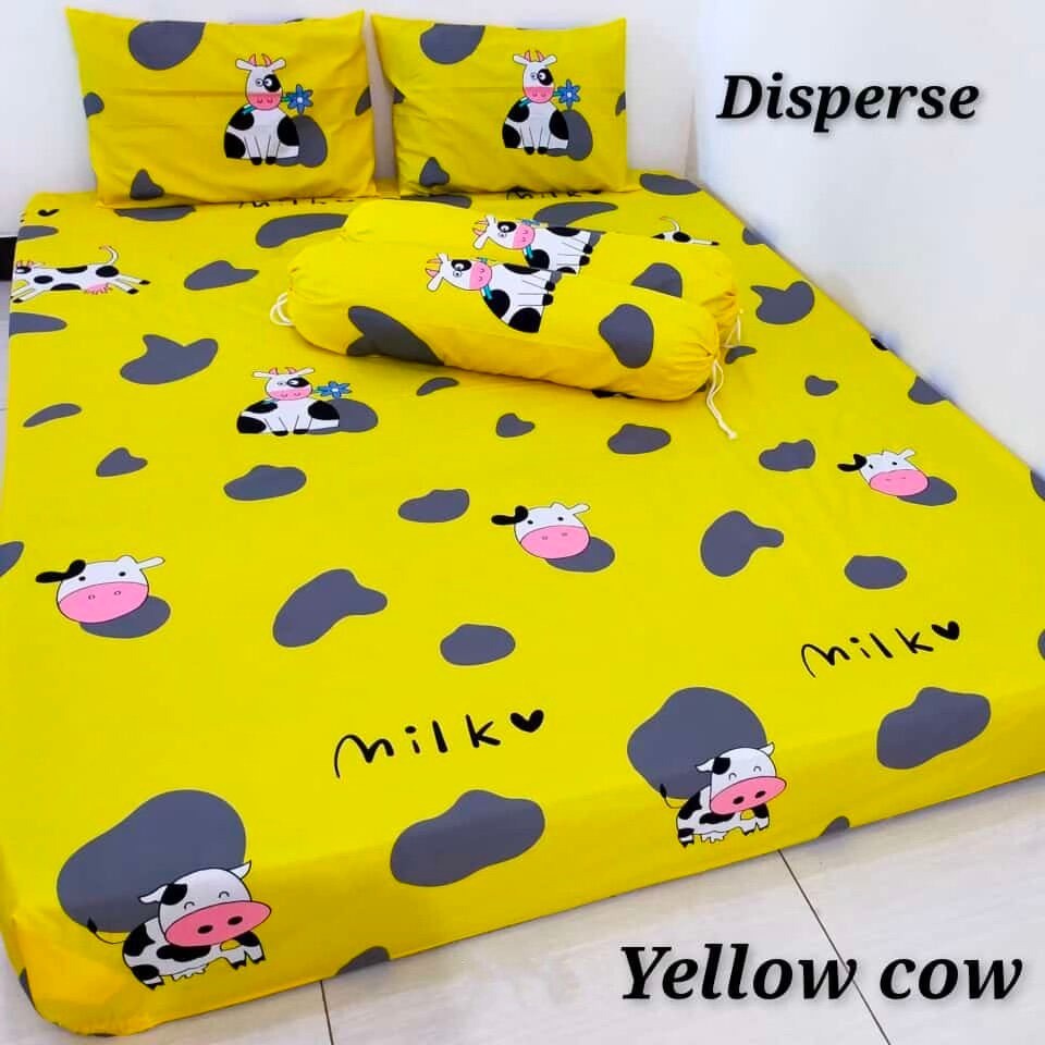 DISKONGEBYAR SPREI HOMEMADE SEPRAI HALUS MOTIF SAPI KUNING MILKY COW  BISA COD ANEKA UKURAN