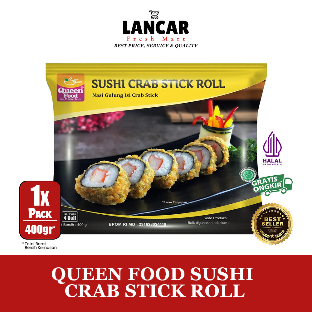 

QUEEN FOOD SUSHI CRAB STICK ROLL 400GR / QUEENFOOD SUSHI CRAB STICK ROLL 400GR