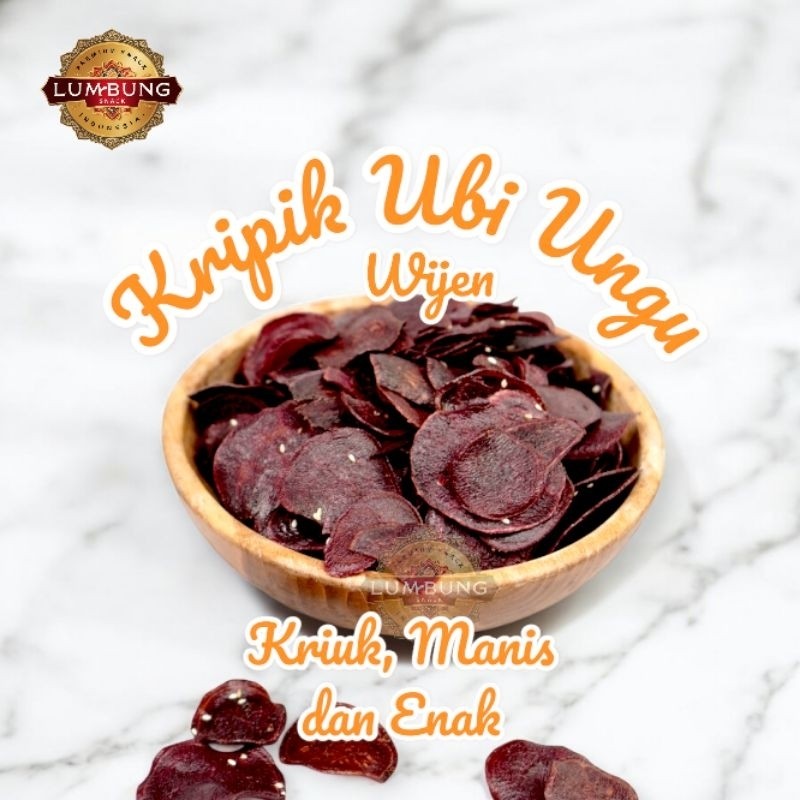 

Camilan Snack Keripik Ubi Ungu Manis 250G Dengan Wijen