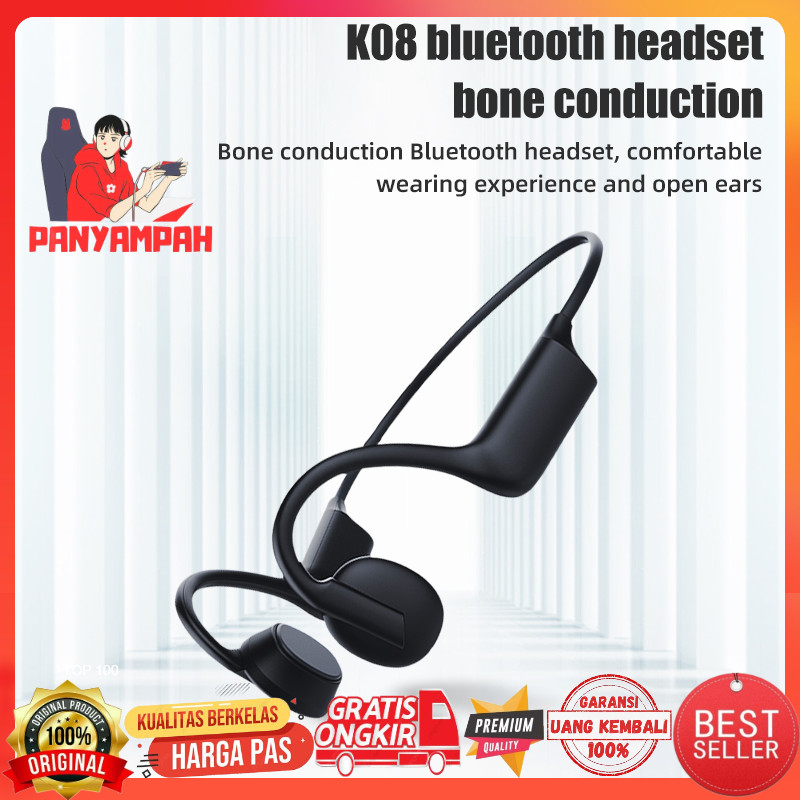 ADZUKI BEAN Earphone Bone Conduction Open Ear Wireless Bluetooth IPX5 - K08