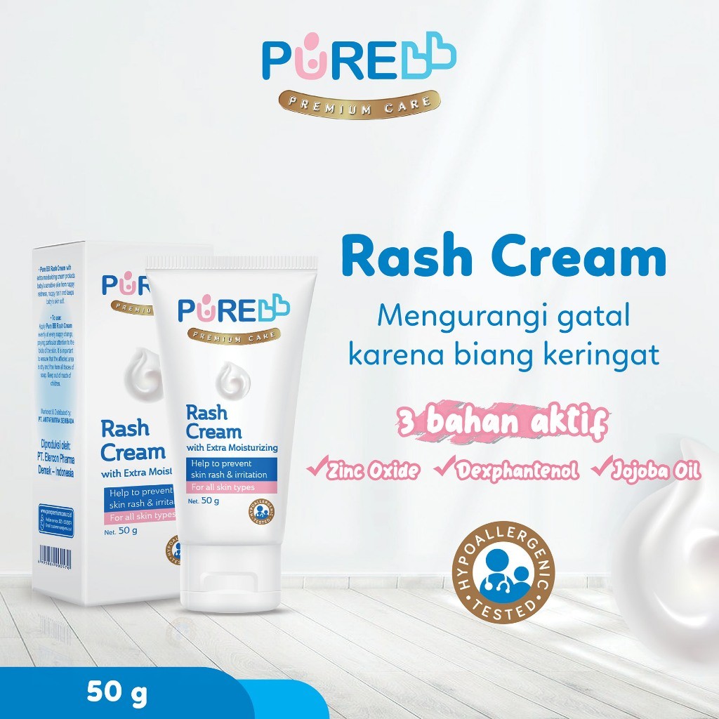 PUREBB Rash Cream 50gr Hypoallergenic/ Gatal dan Biang Keringat pada Bayi