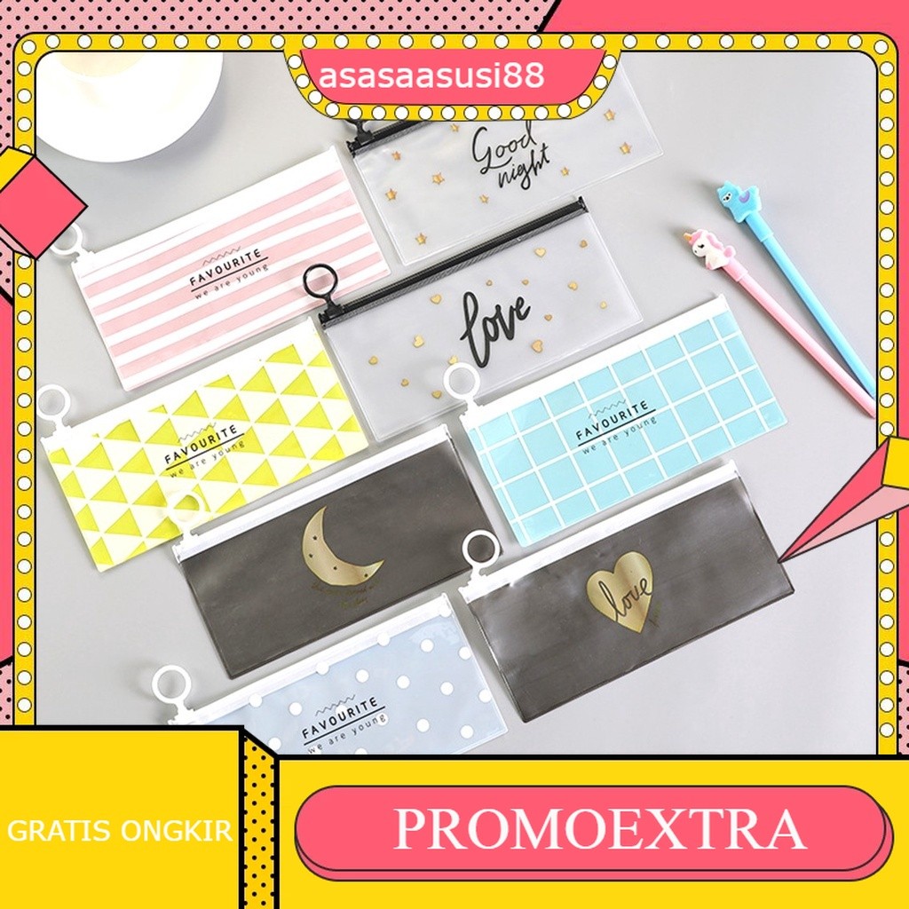 

Tempat Pensil Pulpen Transparan Ziplock Karakter Serbaguna Pouch Zip Lock Penyimpanan Kosmetik Pouch Zipper Pencil Case Tempat Penyimpanan Alat Tulis Murah