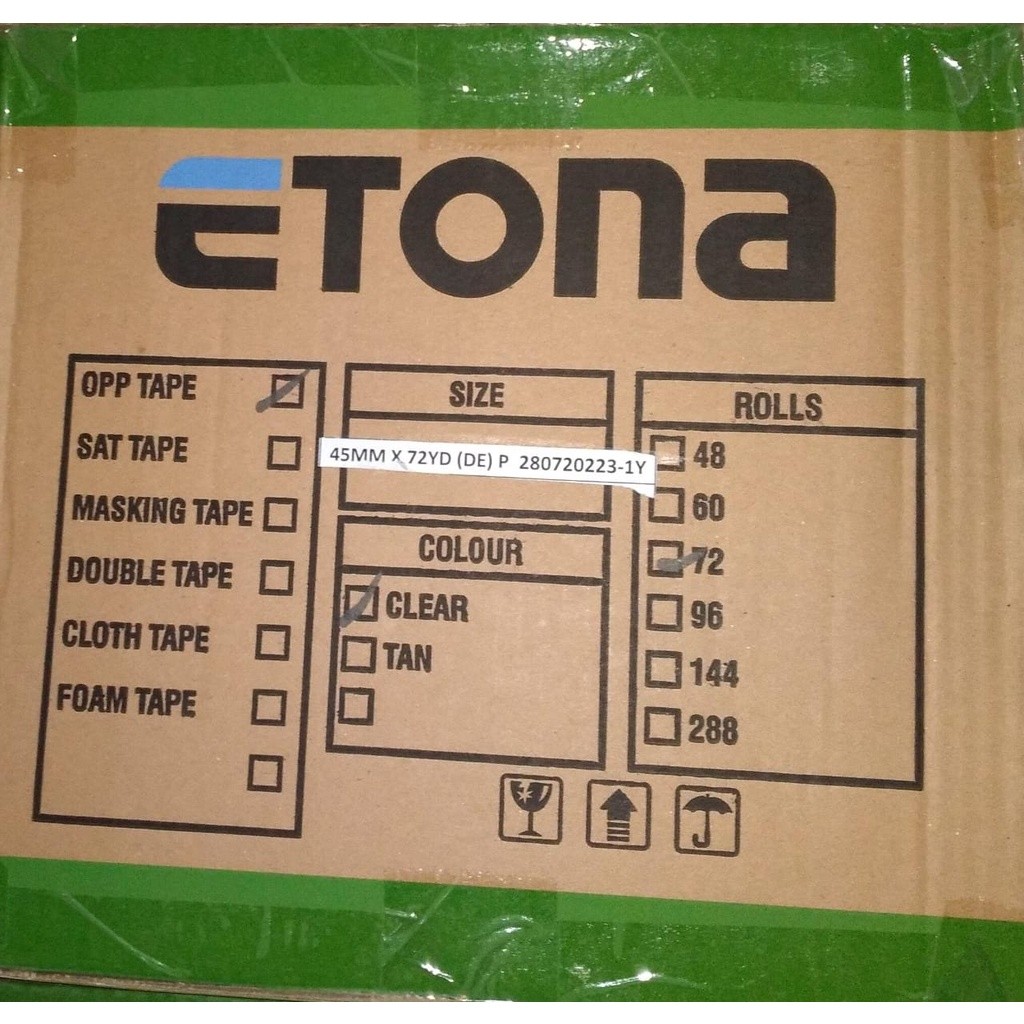 

1 KARTON Lakban Etona 2 inch 72 yard BENING/ COKLAT