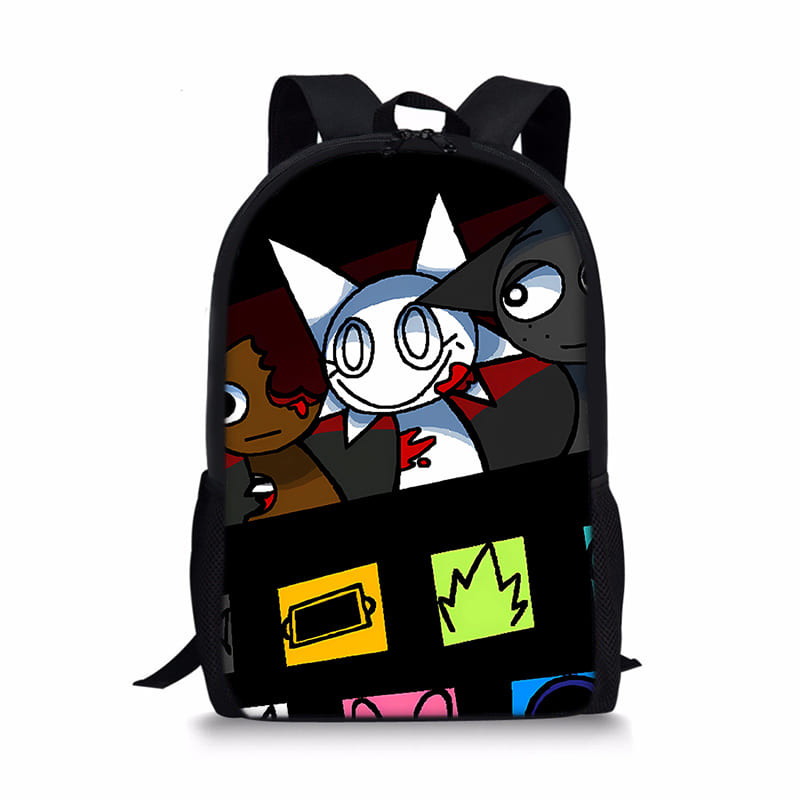 Casual Hot Sales Game Sprunki Square Front Pocket Backpack For Boys/Girls Best Gifts 3D Cartoon Scho
