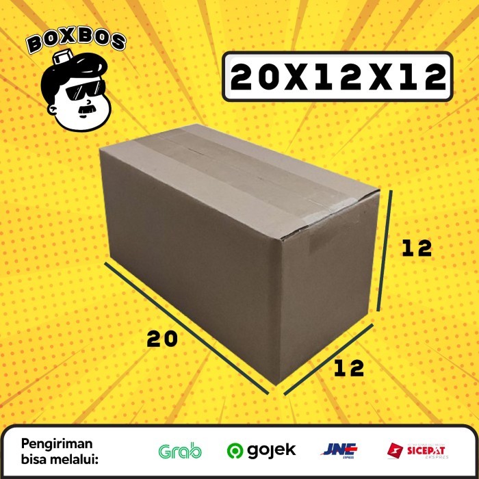 

KARDUS BOX uk 20x12x12 CM Kotak Packaging Corrugated SHEET POLOS
