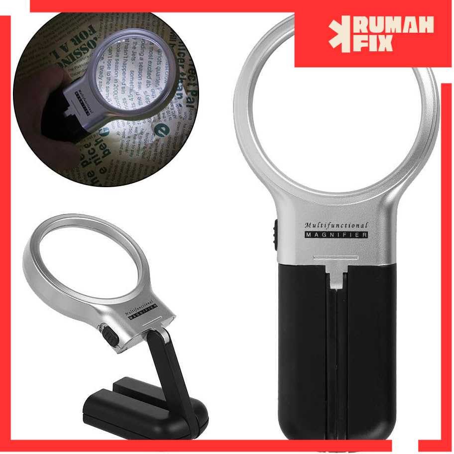 

FOX Kaca Pembesar Lipat Foldable Magnifying Glass with 2 LED 63mm 3X - TH-7006