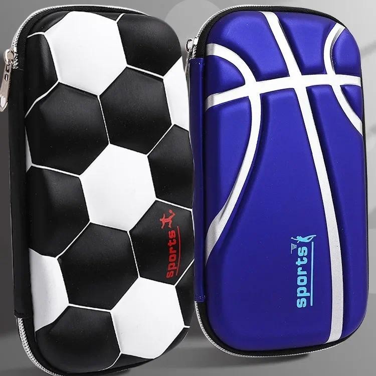 

3D Stereoscopic Large Capacity Pencil Bag Boys Children's Pencil Case Middle School Boys Soccer Basketball Cross-border Style