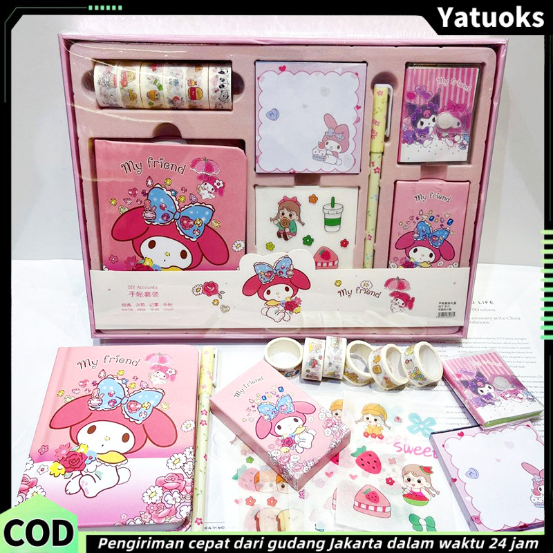 

【Yatuks】7 IN 1 Paket Jurnal Alat / Buku pegangan / Tulis hampers hadiah diary diari journal isi set alat tulis buku memo notes