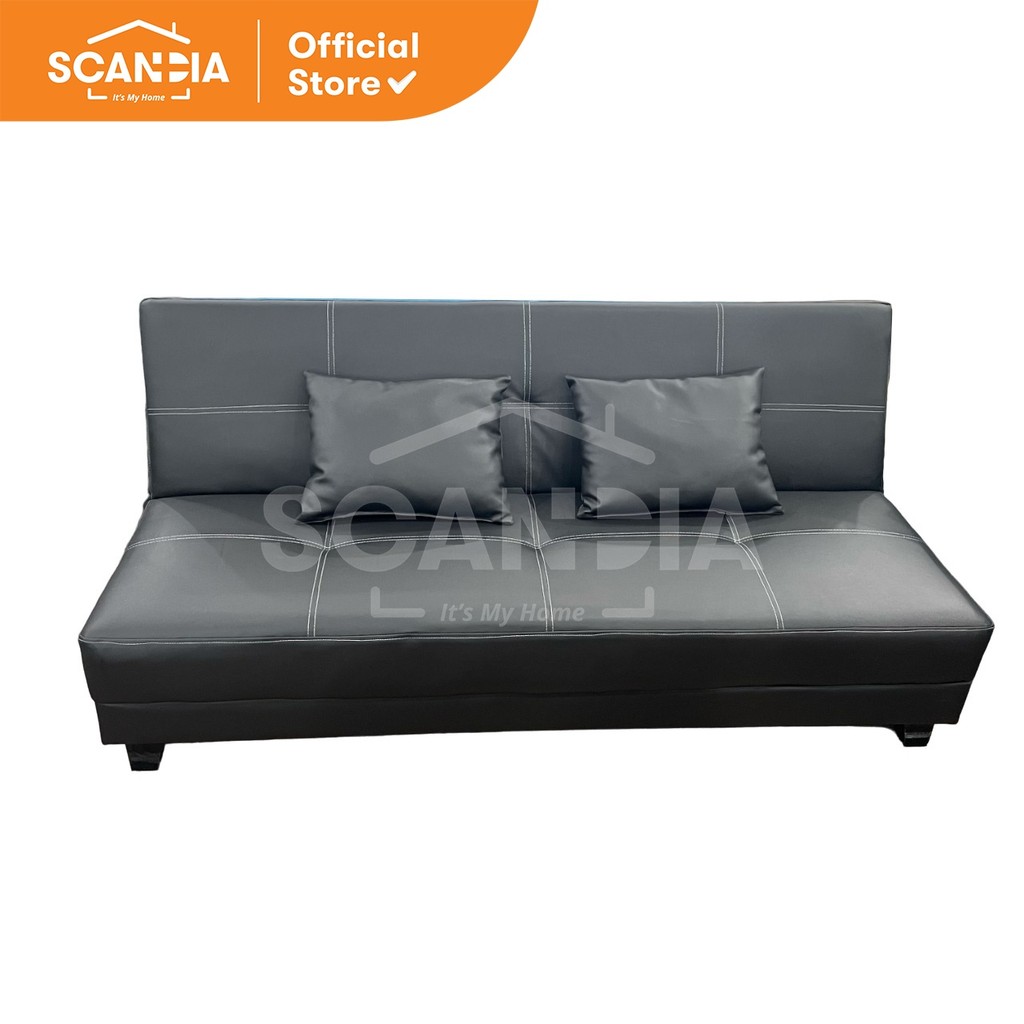 SCANDIA Sofabed Sodeste 3 Seater 180x100Cm Black Sofa Kasur Hitam Lipat Bangku Minimalis Klasik