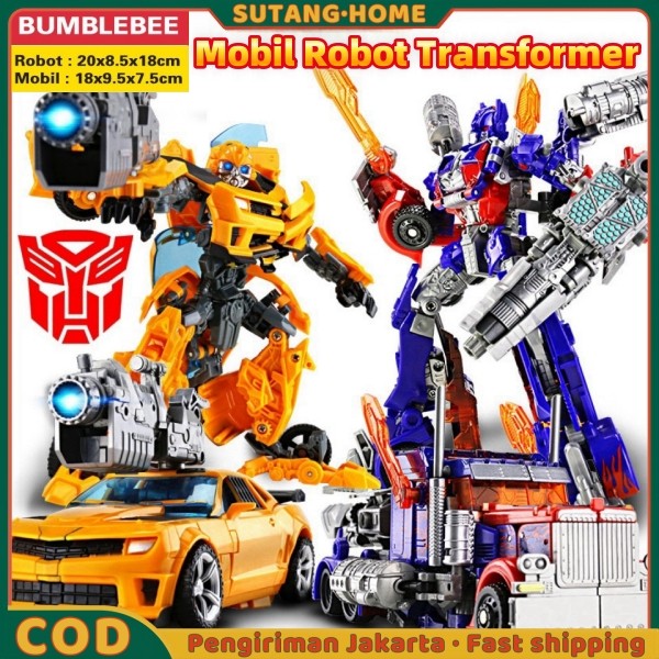 SUTANGDeform Mobil Robot Transformers Optimus Prime Bumblebee Bisa Berubah Jadi Mobil Mainan Robot