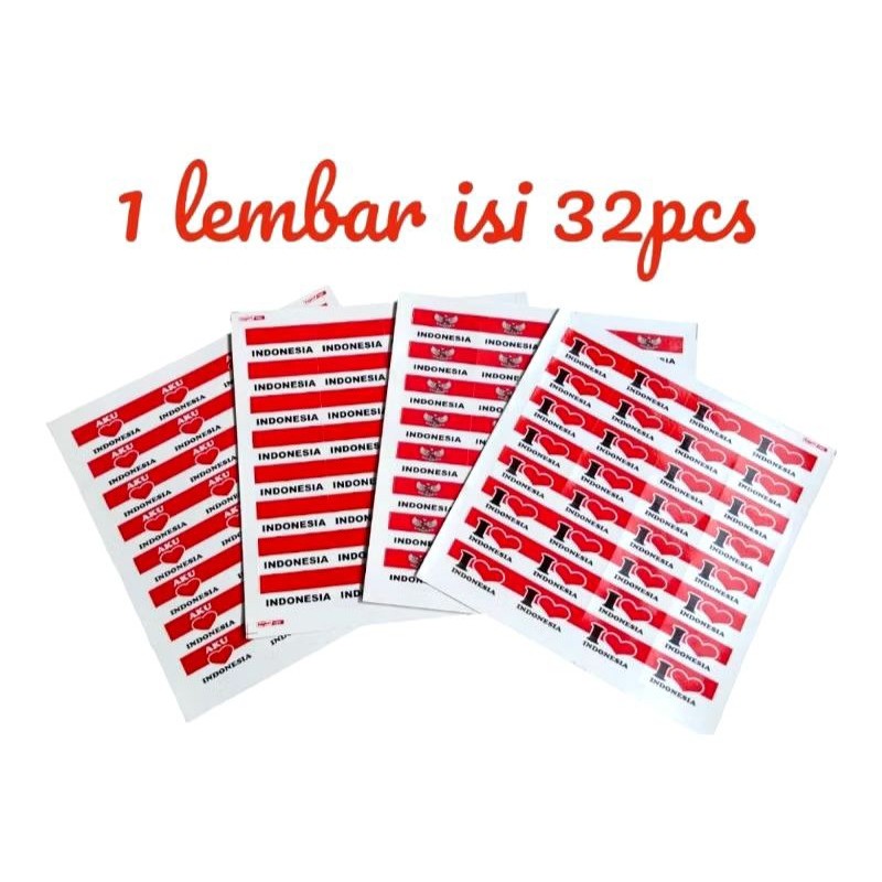 

STIKER PIPI MERAH PUTIH 1 LEMBAR ISI 32 PCS | STIKER PIPI MERAH PUTIH