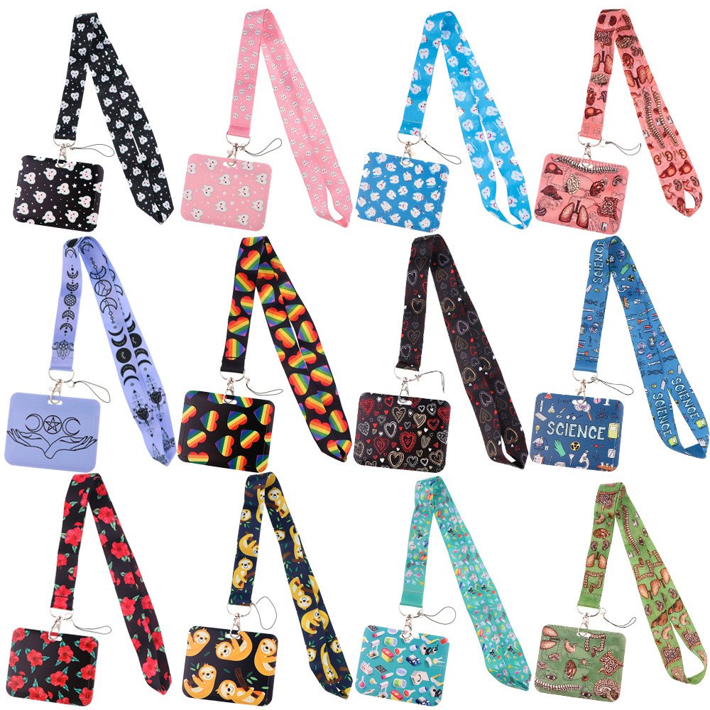 

Ransitute R2799 Fashion Horizontal Teeth Lanyard Card ID Holder Car KeyChain ID Card Pass Gym Phone Badge Kids Key Ring Holder