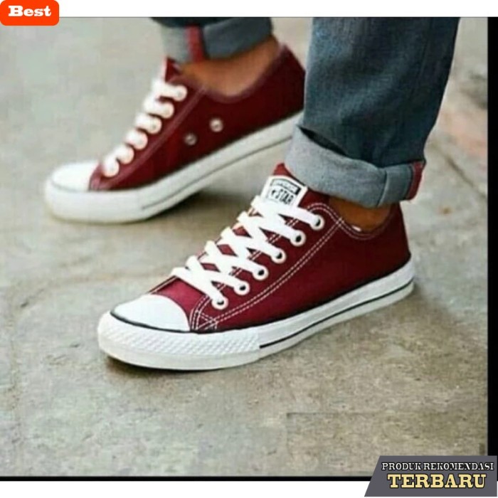 sepatuu sneakers pria import Sepatu Converse Sneaker Pria Wanita All star Sepatu Kerja putih pendek 