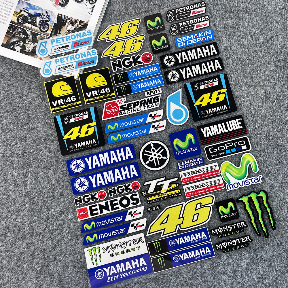 Stiker Dekoratif Yamahas R3 MT03/09 Stiker Reflektif Stiker Helm Tahan Air Modifikasi Sepeda Motor N