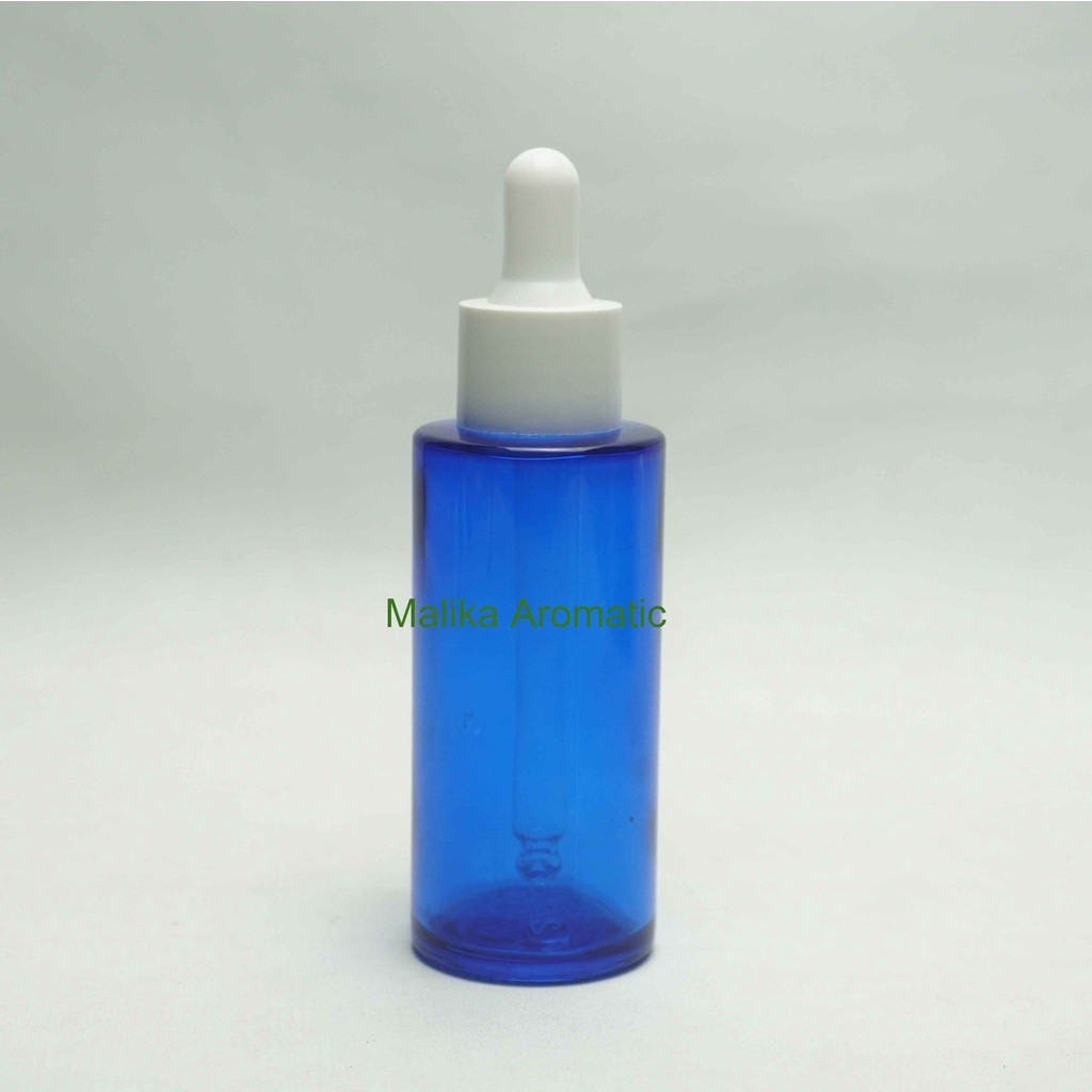 Serum 50 ml RF Biru Original Pipet Putih PP / Botol Pipet Karet / Botol Serum / Botol Kaca Kosmetik 