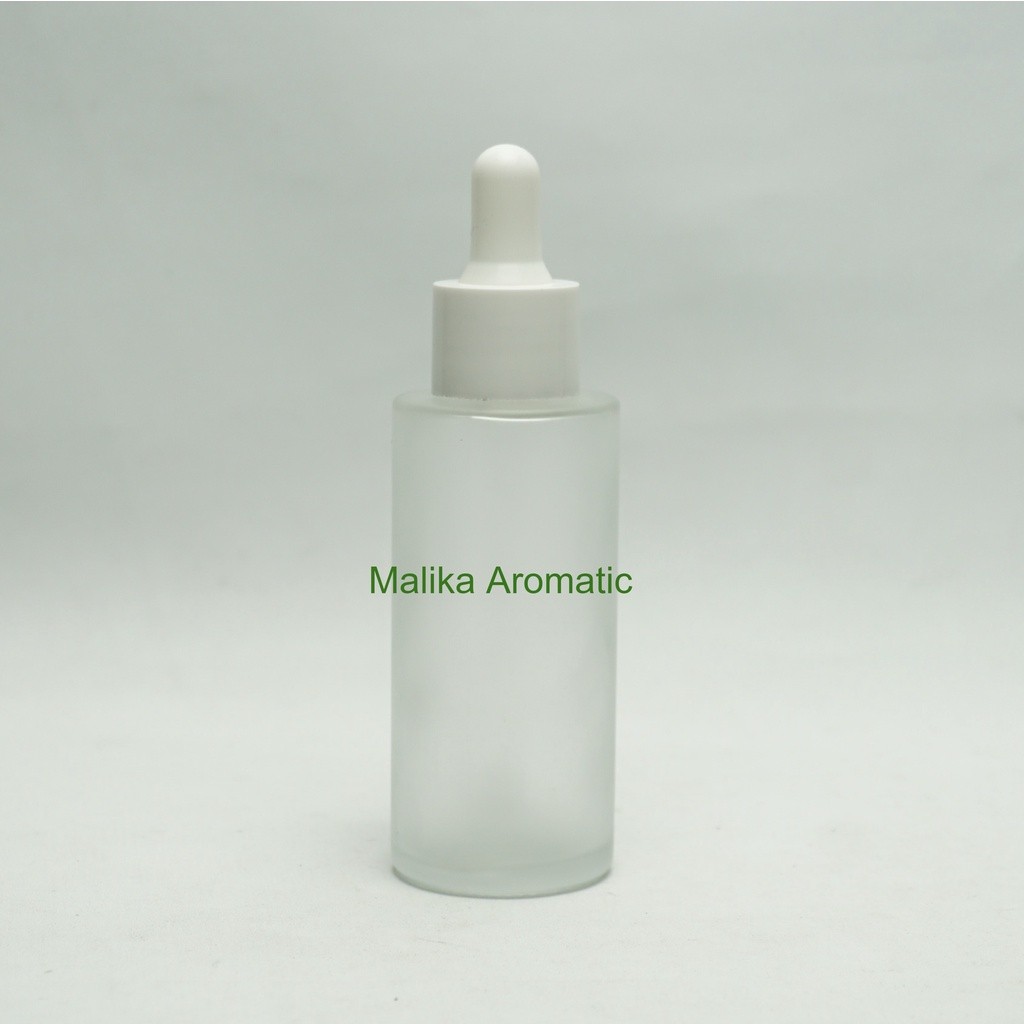 Serum 50 ml RF Clear Frossted Pipet Putih PP / Botol Pipet Karet / Botol Serum / Botol Kaca Kosmetik
