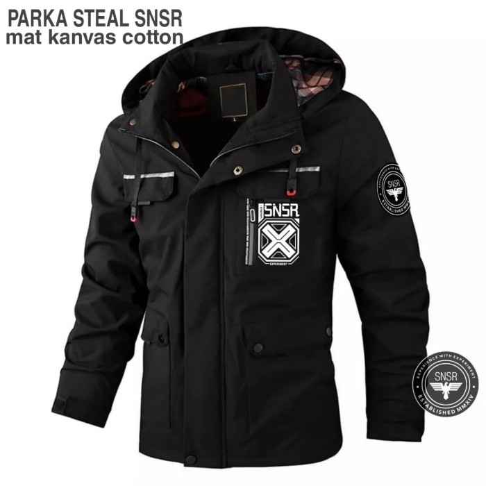 Parka Pria Steal Snsr Canvas Cotton  - Putih, M