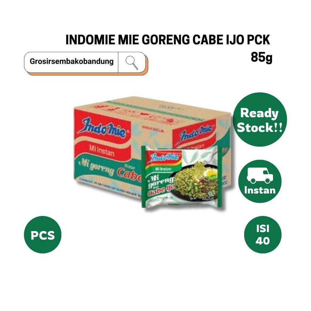 

INDOMIE MIE GORENG CABE IJO PCK 85g - 1 Dus - Kota Bandung