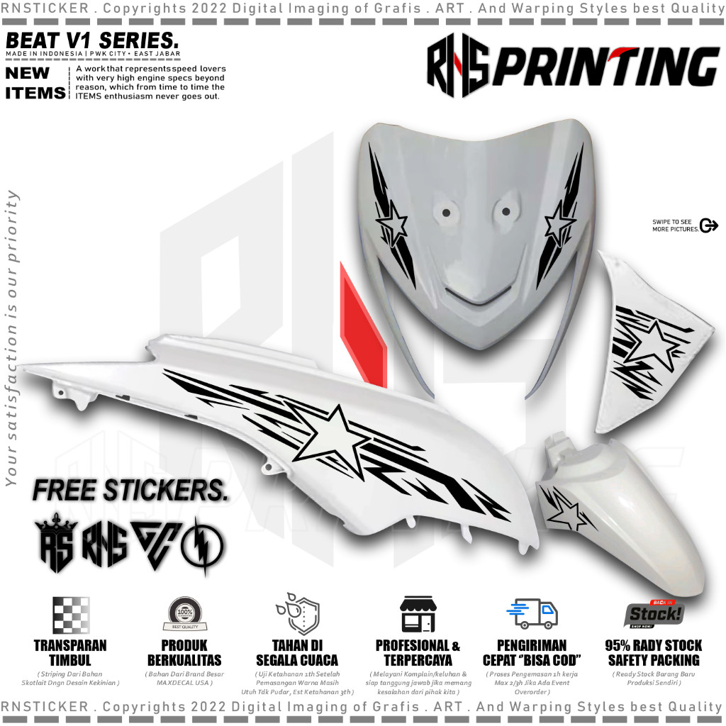 CUTTING STICKER STRIPING VARIASI BEAT POP BINTANG STAR STIKER BEAT POP 2015 COPY