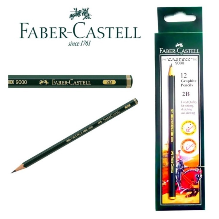

D3W! Pensil 2B Faber-Castell 9000 Graphite Pencils - 1 lusin isi 12 pcs