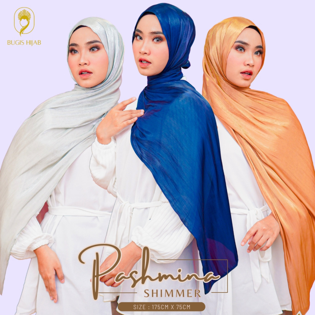 Sabeen Officeware | Bugis Hijab - Kerudung Pashmina Silk Shimmer Yoryu  - Hijab Pashmina