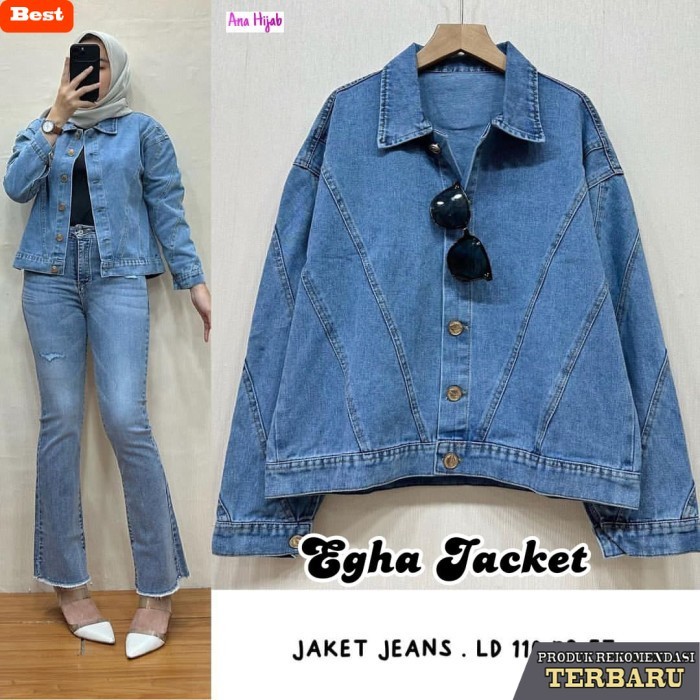 jaket jeans wanita NEW EGHA JACKET JEANS WANITA DEWASA MODIS KEKINIAN BESTSELLER