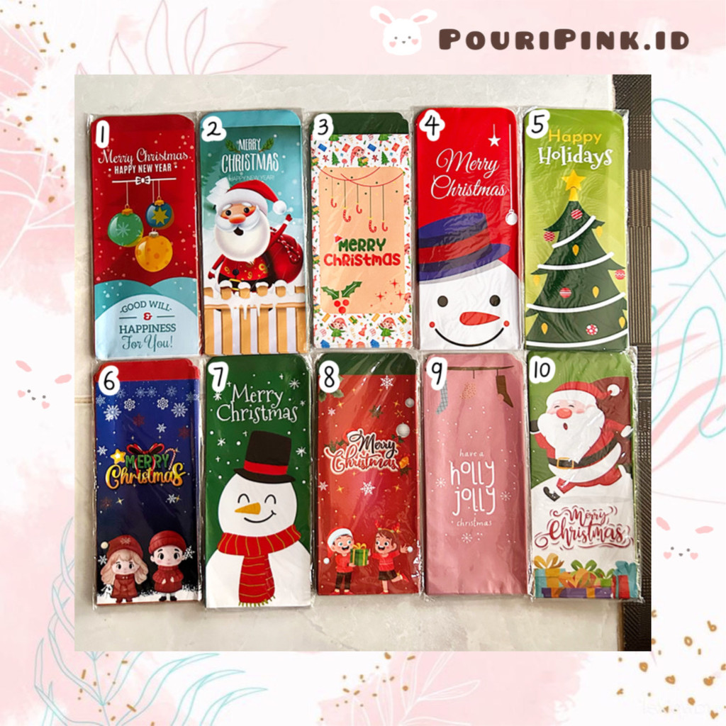 

Amplop Natal 2024 isi 10 pcs Ukuran L Karakter Aesthetic Merry Christmas Thr Anak Xmas Lucu Banjar Martapura Mtp PouriPink.id