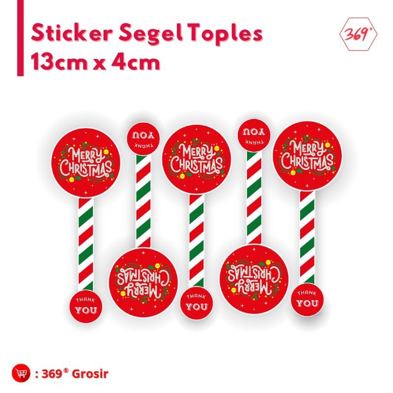 

369 - Sticker Segel Toples Merry Christmas Kue Kering / Jajan - red 2