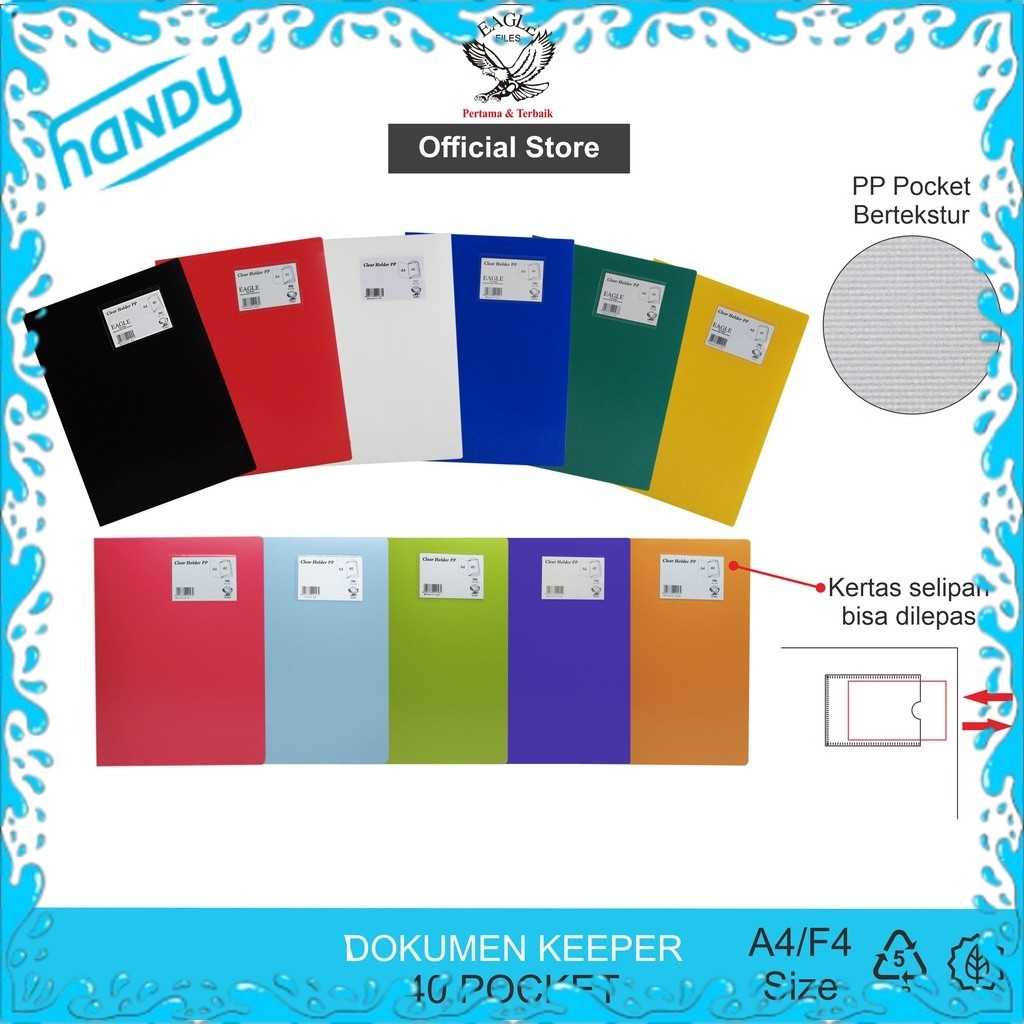 

Dokumen Keeper / Clear Holder / Document Keeper / Display Book EAGLE A4 / F4 40 Pocket MAP File Dokumen