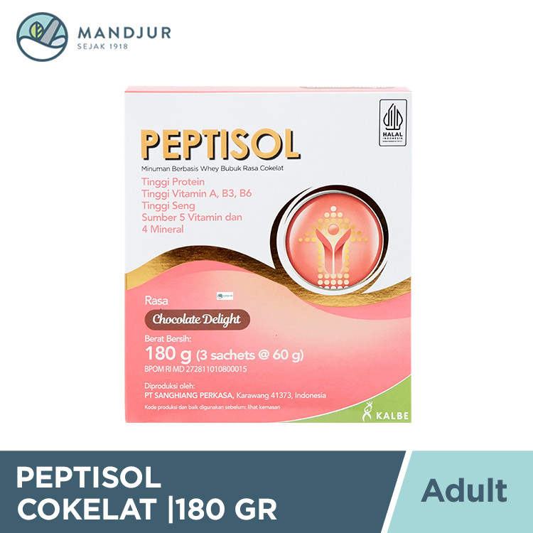 

Peptisol Chocolate 180 Gram - Susu Tinggi Protein Pemulihan Pasca Sakit