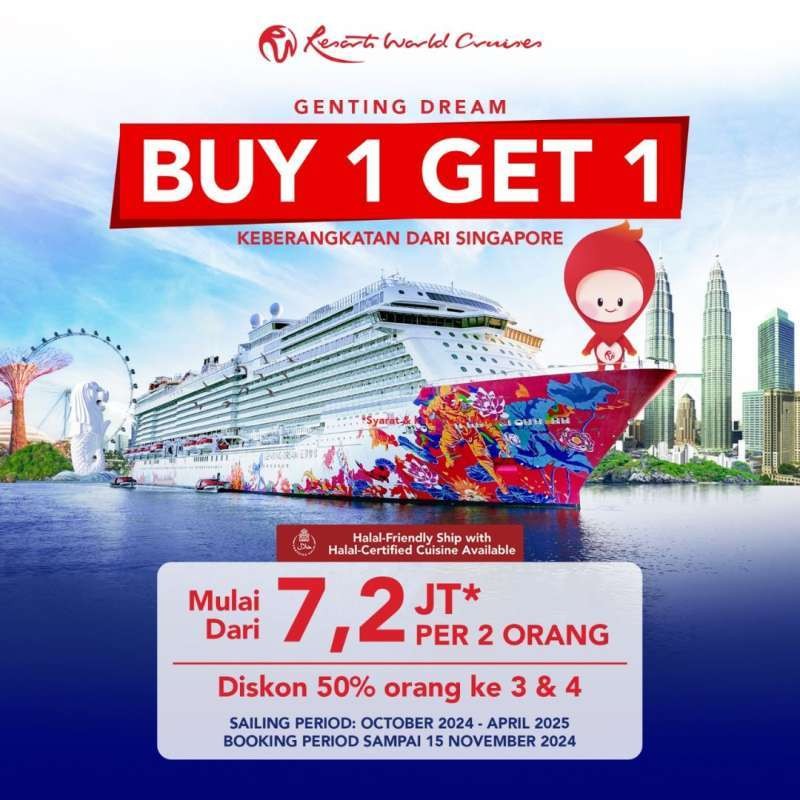 GENTING DREAM CRUISE (BUY1GET1) 2N SUN PORT KLANG ( 2CANHOLIDAY.BATAM)