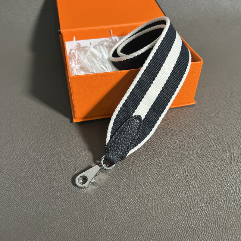 High-Quality Woven 5cm Wide Canvas Shoulder Strap Paired With Black Togo Leather Suitable For Kelly 