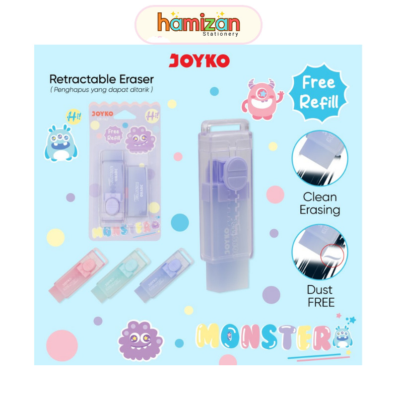 

( 1pcs ) Joyko Eraser ER-147 Hi ! Monster Bonus Refil / ER147 Penghapus Unik Free Refill / Penghapus Eraser Joyko ER-147 Hi Monster Murah Berkualitas