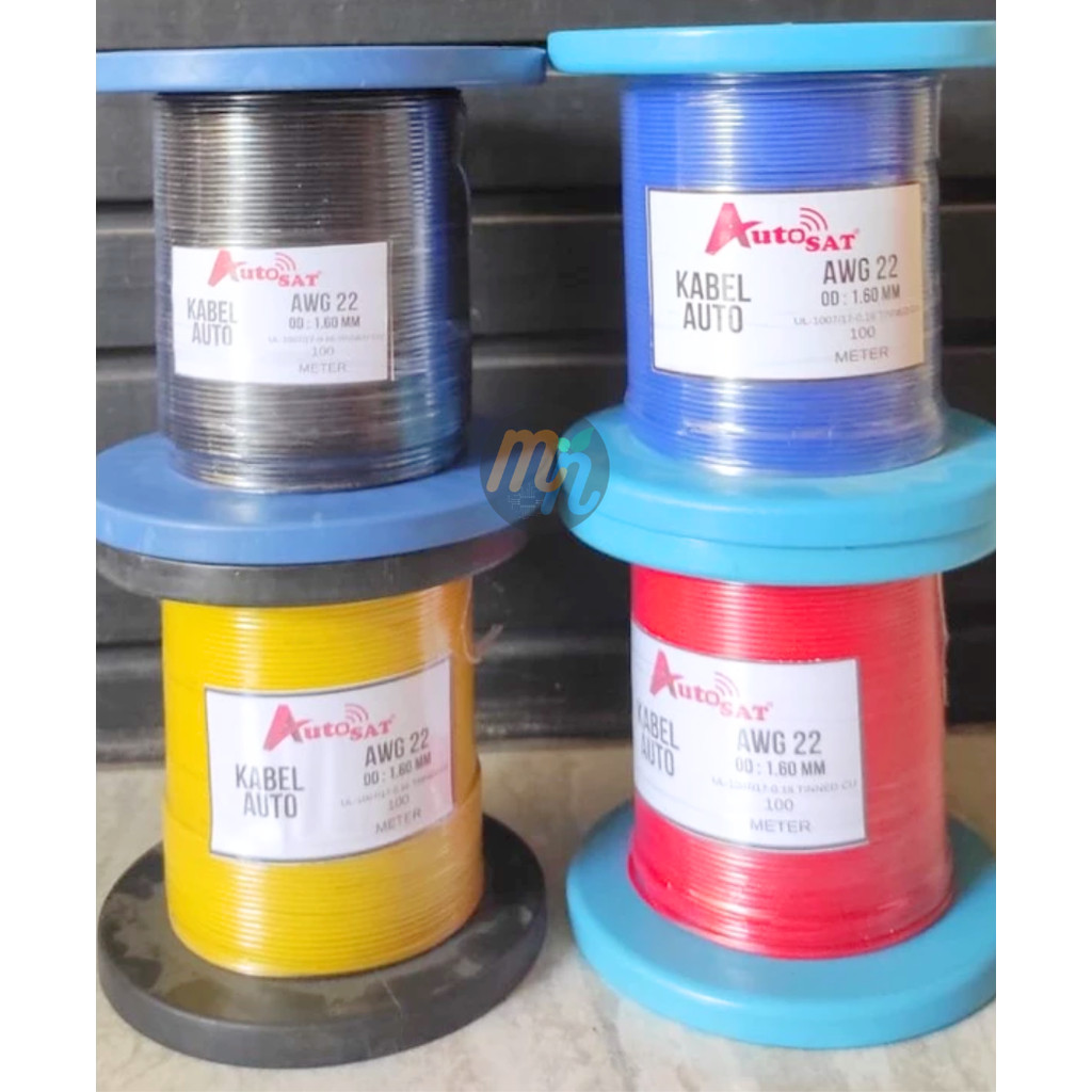 kabel listrik serabut Tunggal Tembaga murni AWG 22 - Kuning