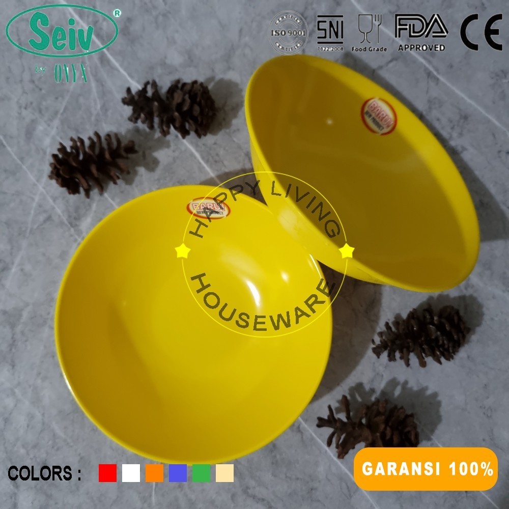 SEIV Mangkok Makan 7" Melamin Fiori Kuning Mangkok Sop Seiv by Onyx 18cm