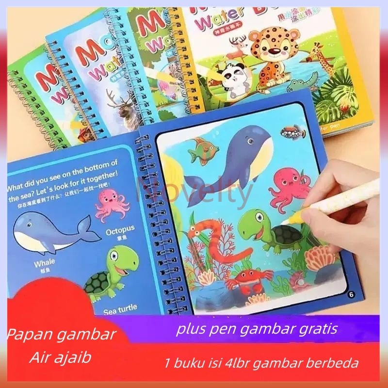 

Novelty Magic Water Book | Magic Water Pen | Buku gambar ajaib | Mainan Edukasi Anak