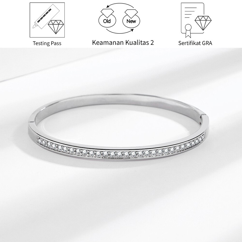 SikRoad Jual Panas Aksesoris Fashion Moissanite Single Row Diamond Gypsy Bracelet Wanita