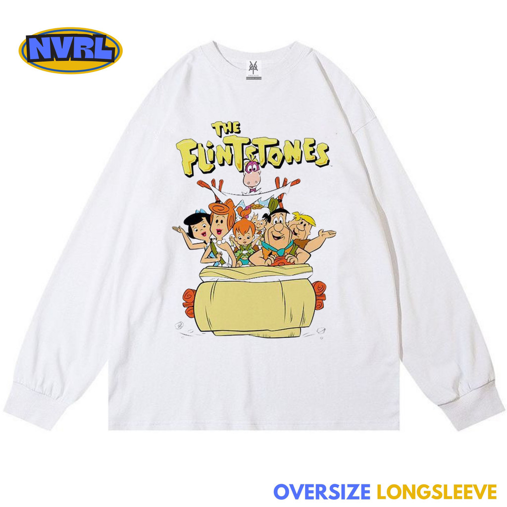 Kaos oversize longsleeve the flintstones ride adventure vintage tee