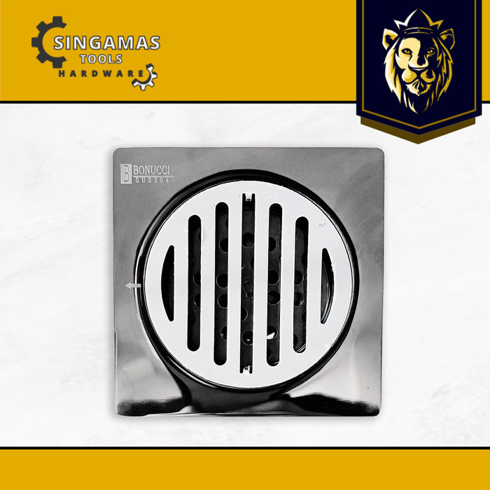BONUCCI Saringan Pembuangan Got Kuningan 4" - Floor Drain Stainless Steel
