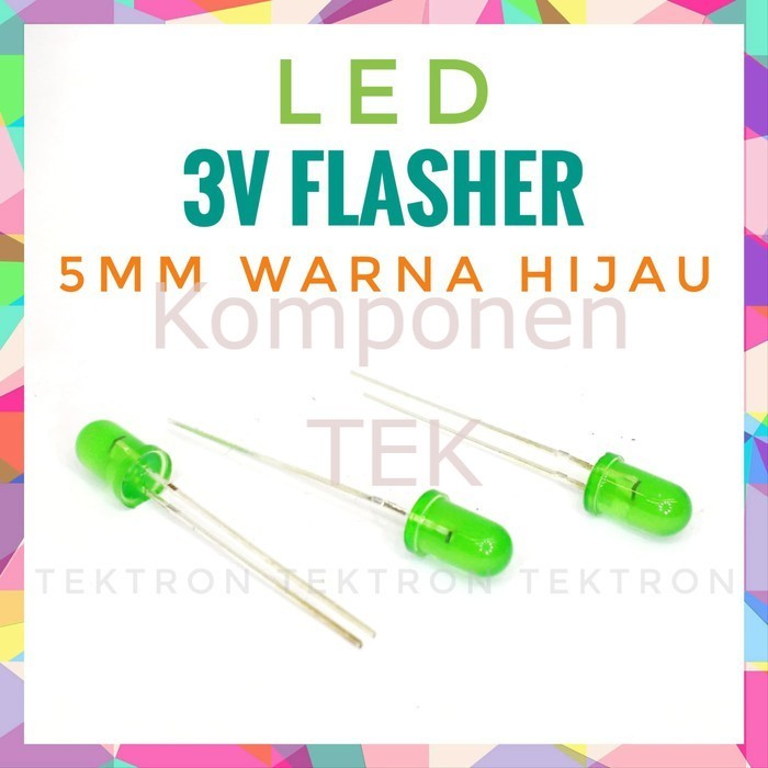 LED Kedip 3V 5mm warna hijau 3vdc