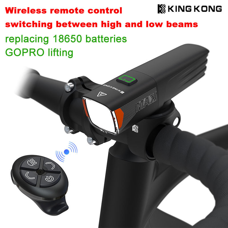 lampu sepeda King Kong Bicycle Light Front Garmin Gopro Bike lamp Wireless remote control Replacing 